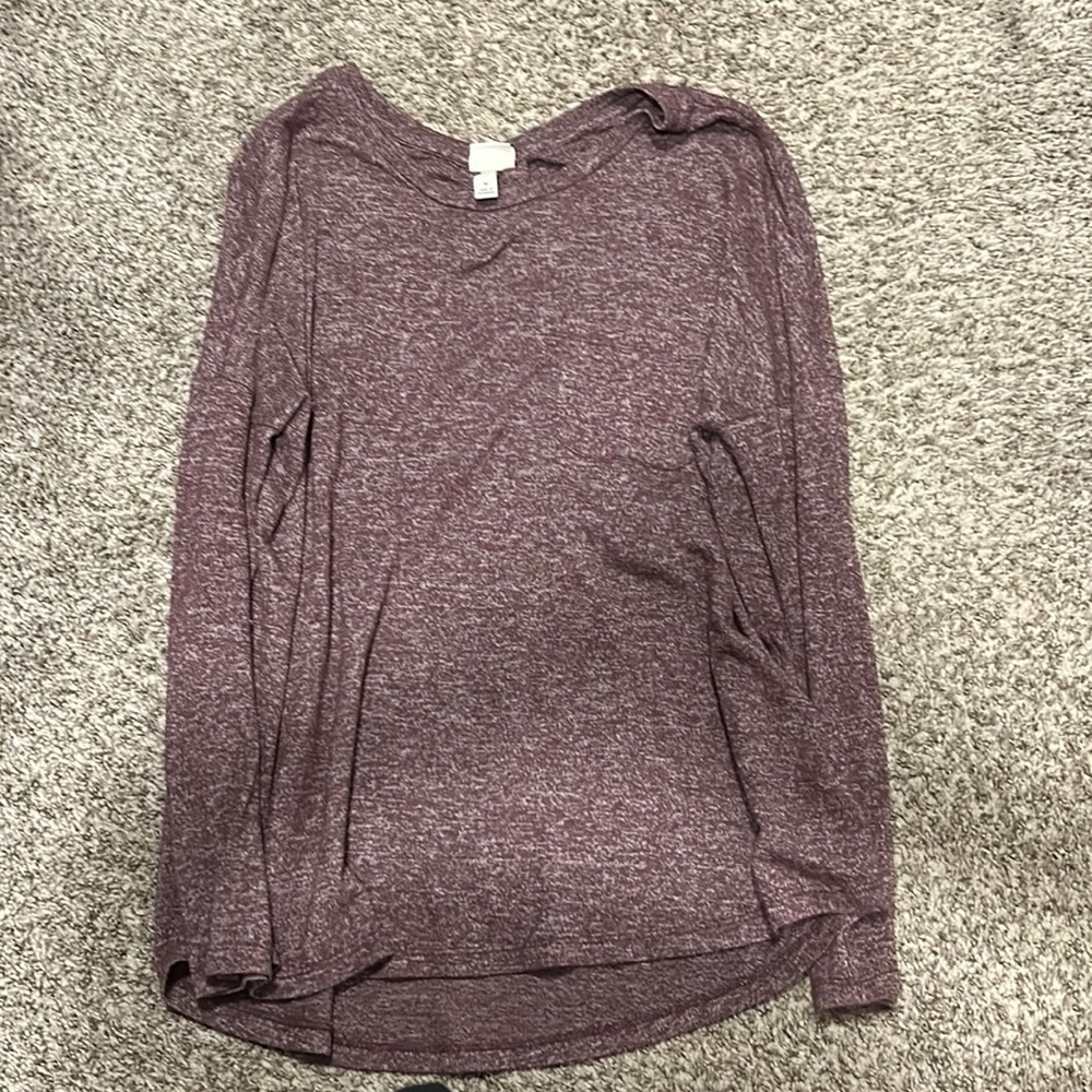 Burgundy long sleeve top